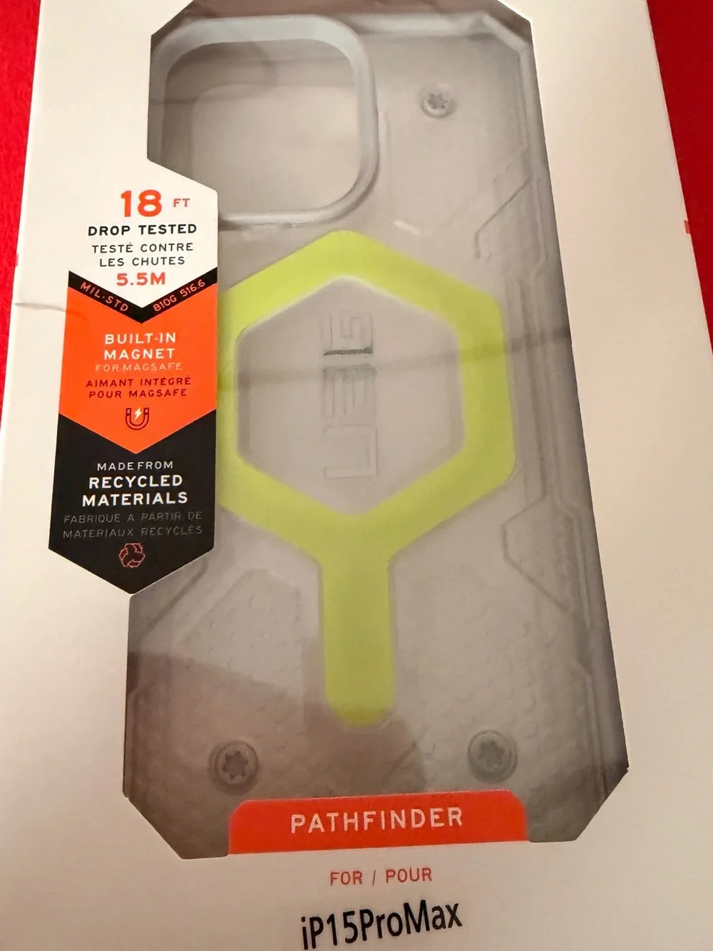 Ag Adriano Goldschmied Clear Phone Case with Neon Yellow Accent
